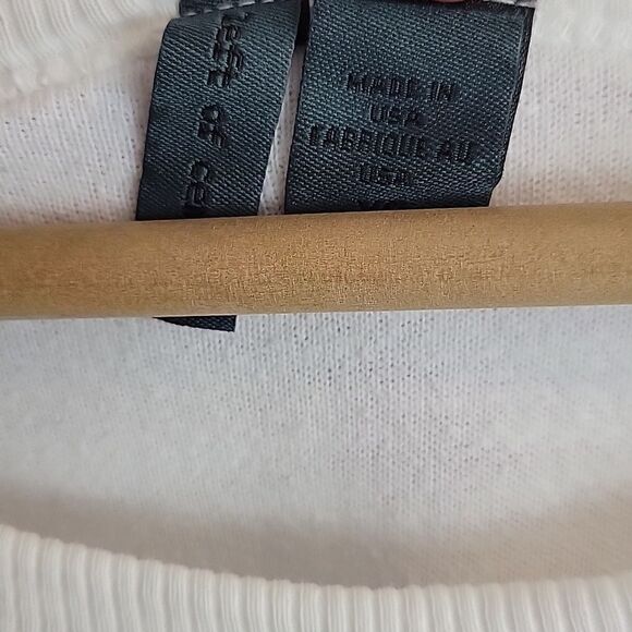 LEFT OF CENTER, ANTHROPOLOGIE WHITE ASYMMETRICAL HEM SHIRT - Picture 3 of 4